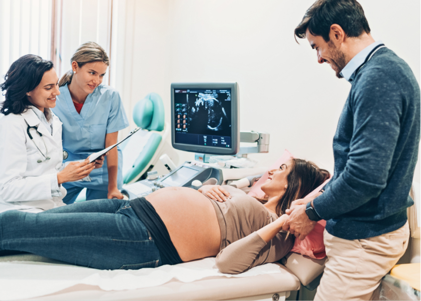 Pregnant Woman getting ultrasound